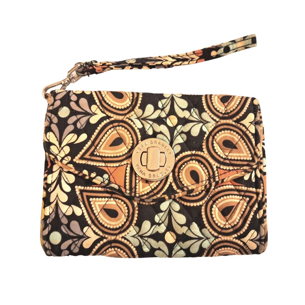 Vera Bradley Multi colored Paisley Turn Lock Wristlet Wallet